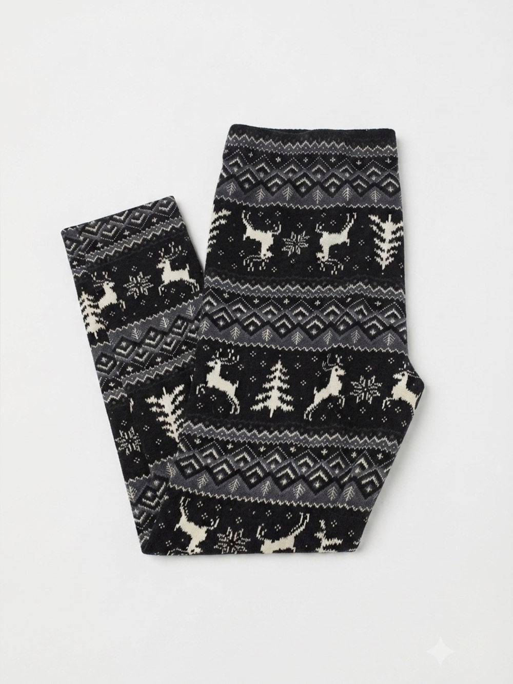 Terra & Sky Reindeer Snowflake Fleece Lined Leggings Holiday Winter